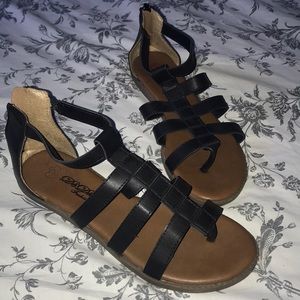 Black gladiator sandals